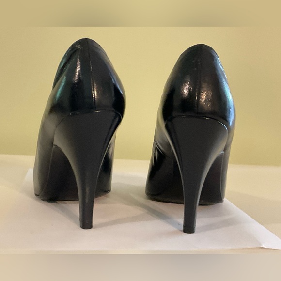 Vintage Bally France Navy Peep Toe Heels - Picture 7 of 10